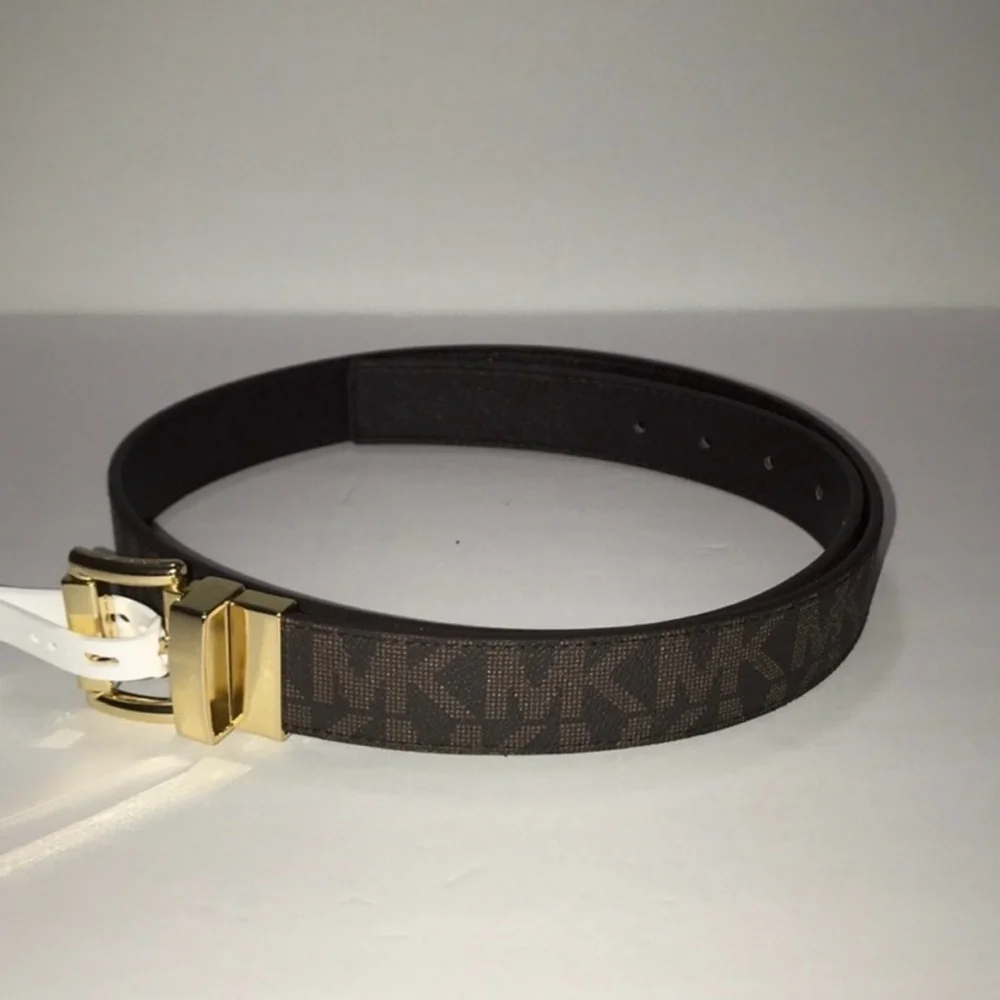 Michael Kors Reversible Leather Gold & Brown Belt. NWT